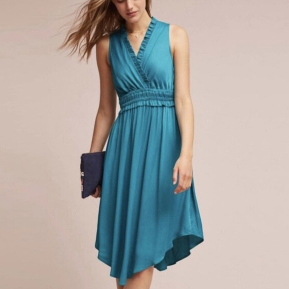 Maeve Anthropologie Like-New Turquiose Dress - Picture 3 of 6